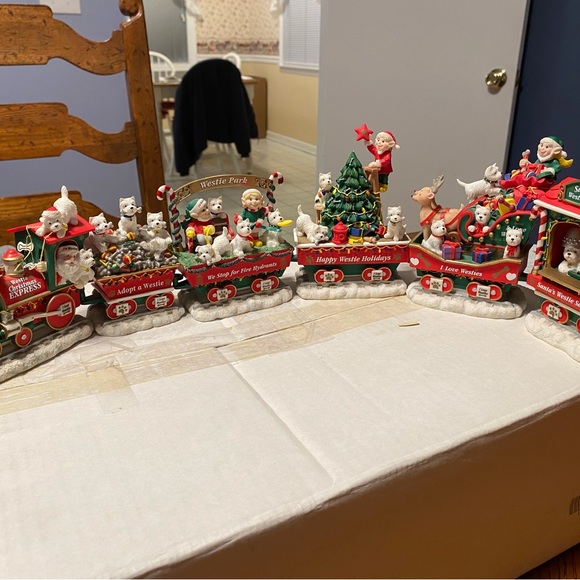 Danbury Mint Westie Holiday Christmas Express Train Set (6) Mint Condition. - Picture 1 of 10